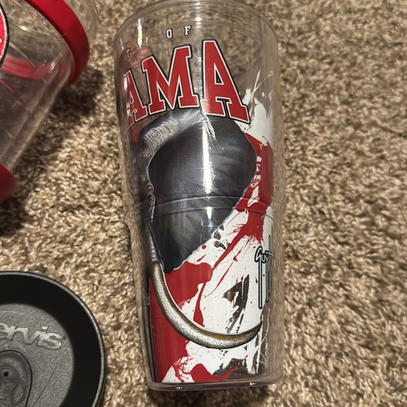 Set of 2 University of Alabama 24 oz tumblers by Tervis w/1 lid and 1 handle EUC - Picture 4 of 11